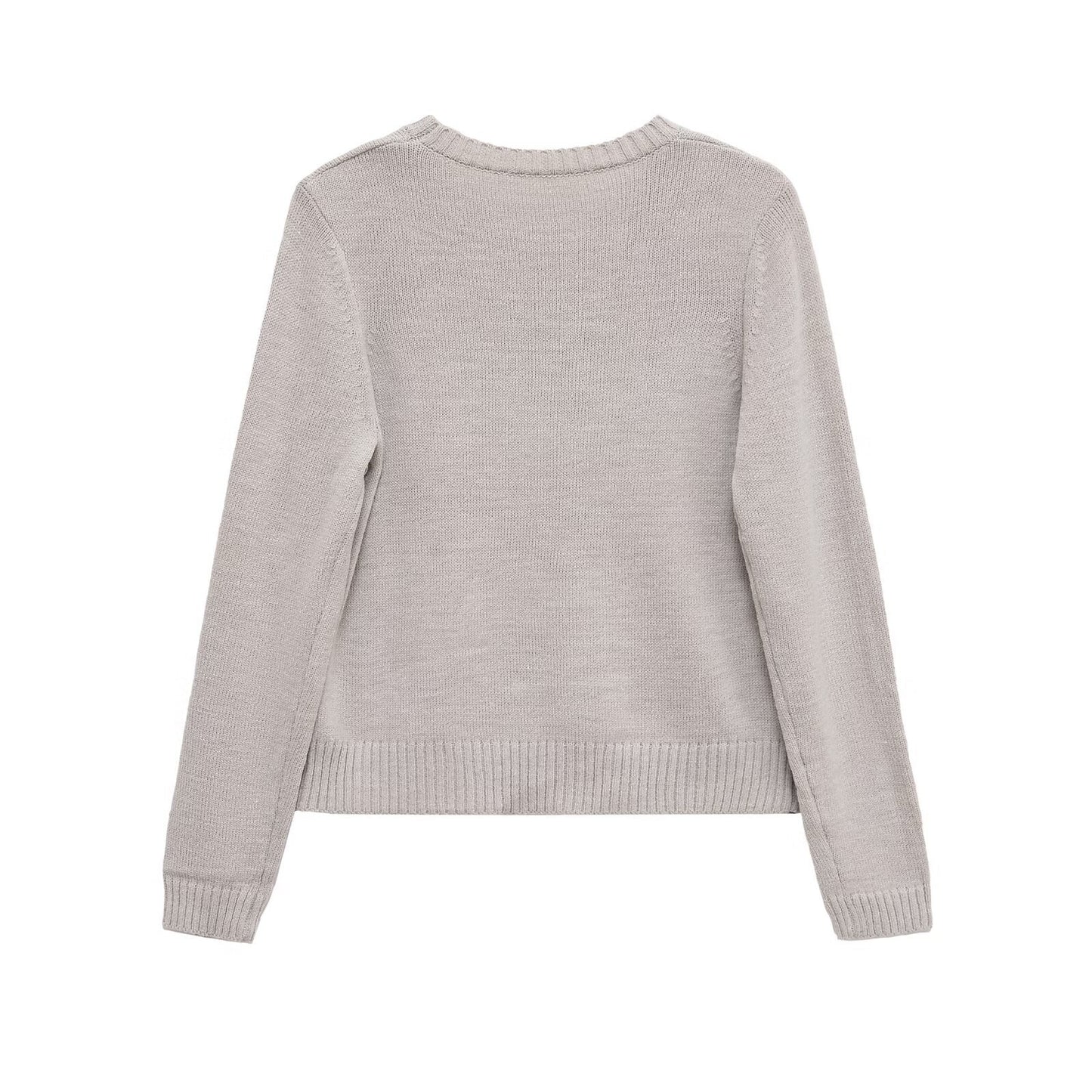 Pull femme en laine pelucheuse avec encolure ronde et poignets élastiques Chic und Stil