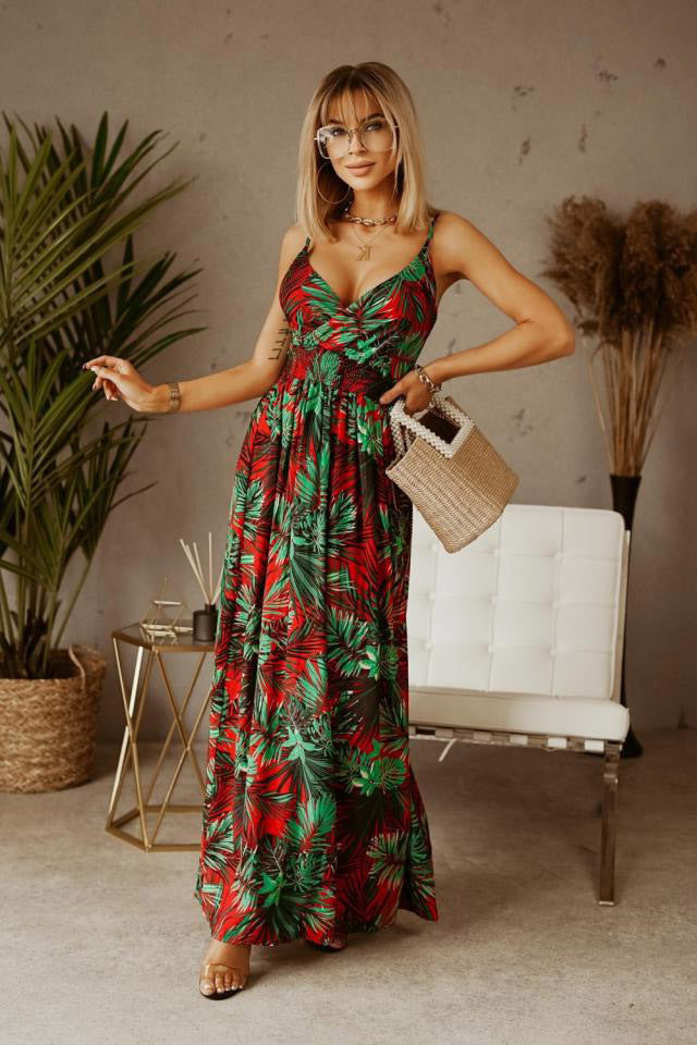 Robe maxi pour femmes avec motif floral et coupe élégante Chic und Stil