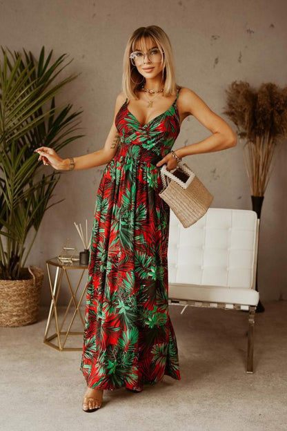 Robe maxi pour femmes avec motif floral et coupe élégante Chic und Stil