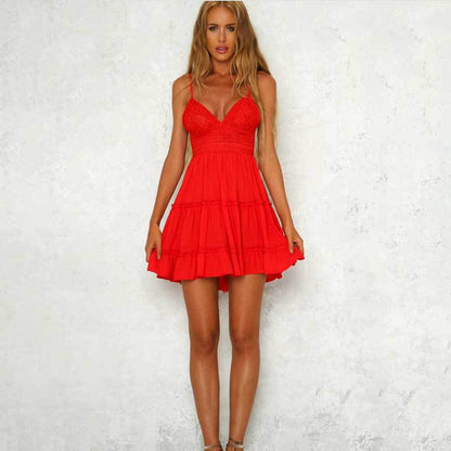 Robe d'été mini évasée pour femmes Chic und Stil