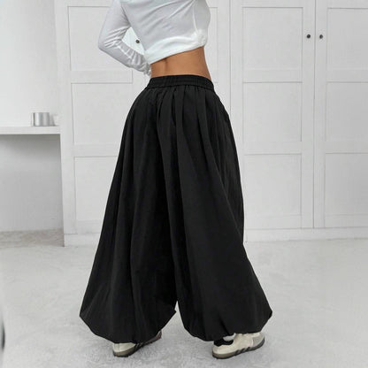 Women's Palazzo Pants, wide cut, with elastic waistband and side pockets Chic and Style