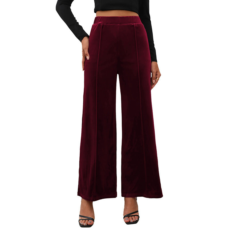 Women Velvet Wide Pants Chic and Style