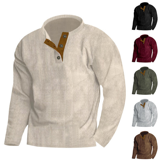 Wellness pullover for men with structured fabric and buttonless front Chic and Style