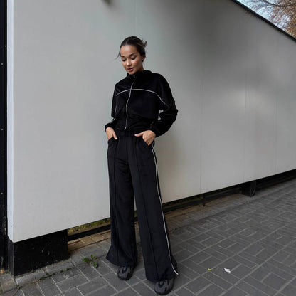 Dames Ensemble de training en molleton cropped sportif Chic und Stil