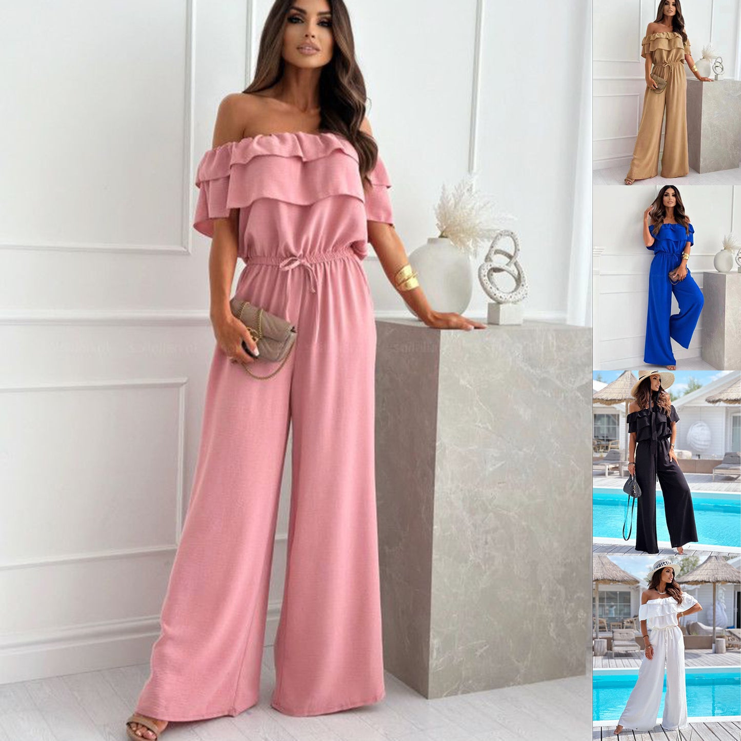 Ladies Off-Shoulder Large Couture Jumpsuit Chic and Style
