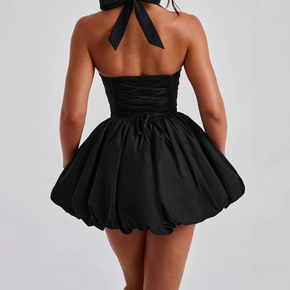 Dames Robe mini ludique avec bretelles et jupe volumineuse Chic und Stil