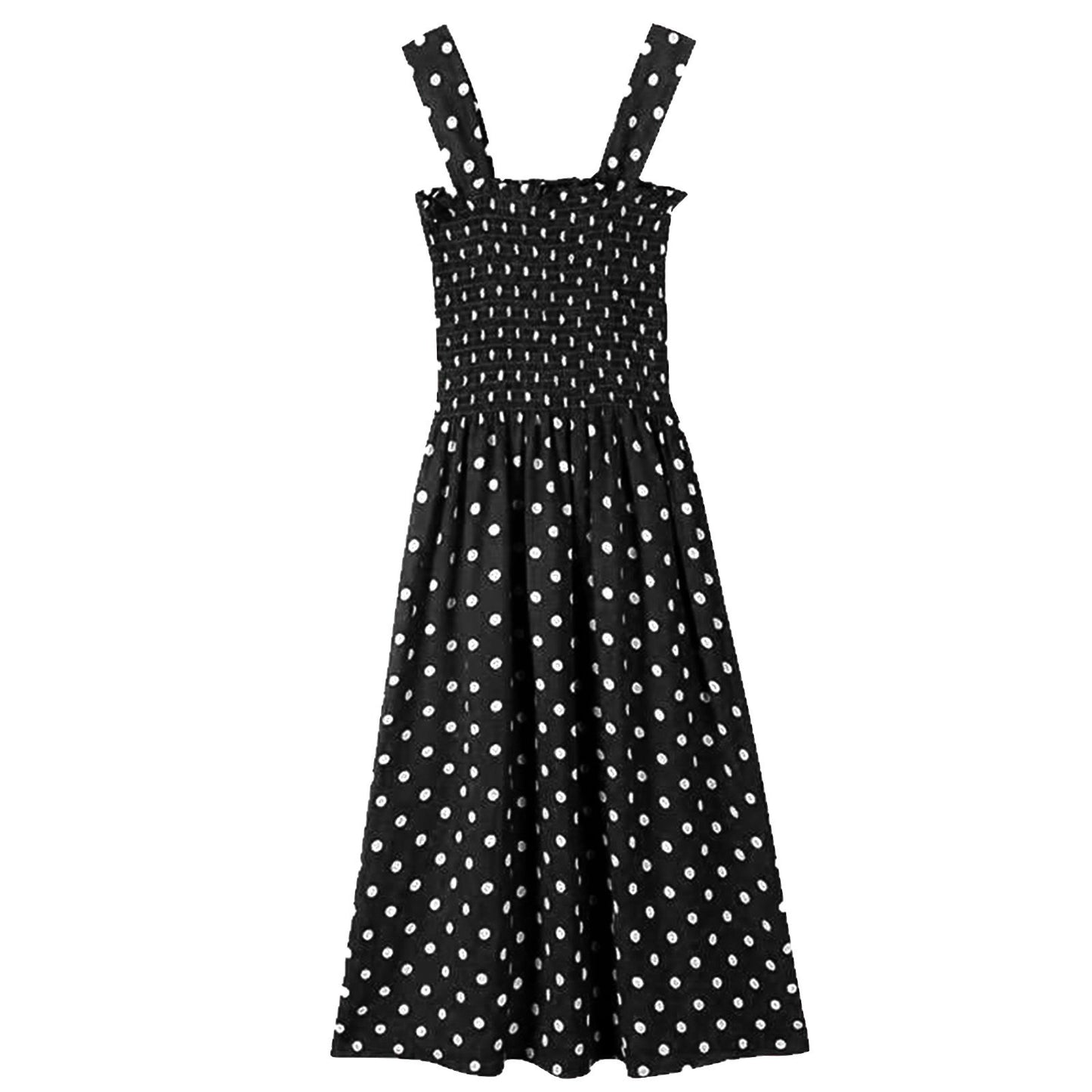 Robe midi A-ligne à pois pour femmes Chic und Stil