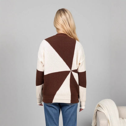 Pull en tricot pour dames avec design géométrique et coupe décontractée Chic und Stil