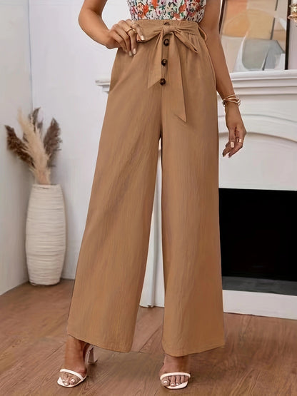 Women's Palazzo Pants with stylish belt and trendy button details Chic und Stil
