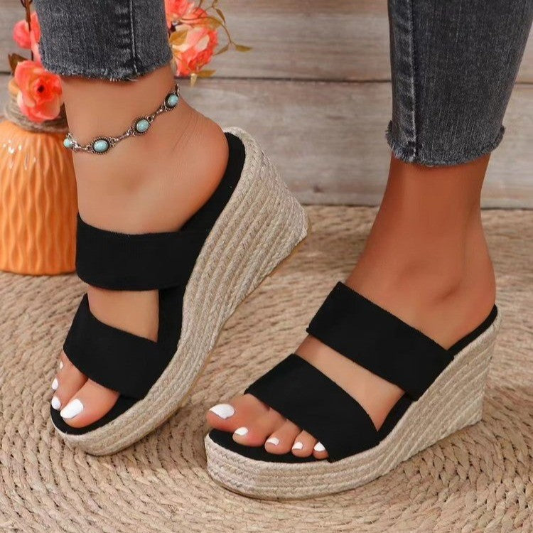 Dames Casual Talon compensé Sandales à lanières Chic und Stil