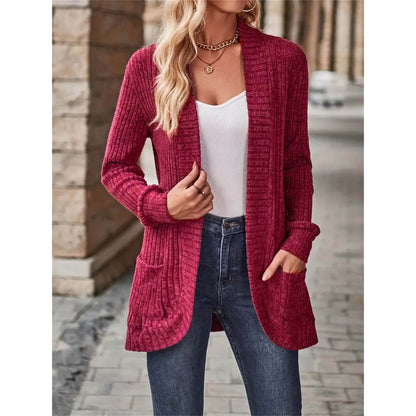 Veste en tricot ouverte pour dames avec surface texturée et poches pratiques Chic und Stil