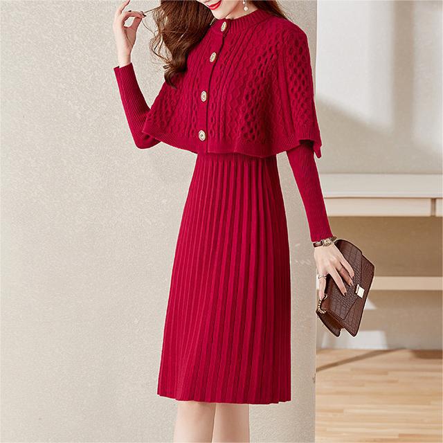 Robe en tricot élégante pour femmes avec boléro amovible Chic und Stil
