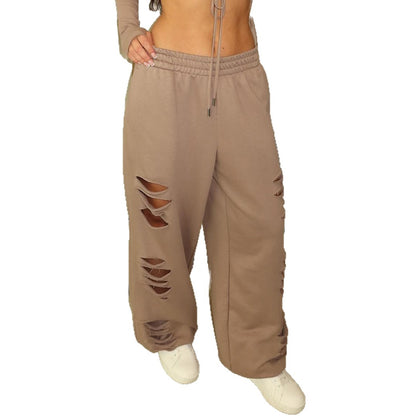 Chic and Style Casual Ripped Sweatpants for Women