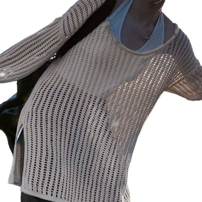 Pull en tricot léger pour femmes avec une coupe ample et un motif en dentelle discret Chic und Stil