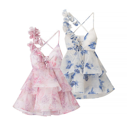 Robe maxi femme avec coupe asymétrique et design de volants ludique Chic und Stil