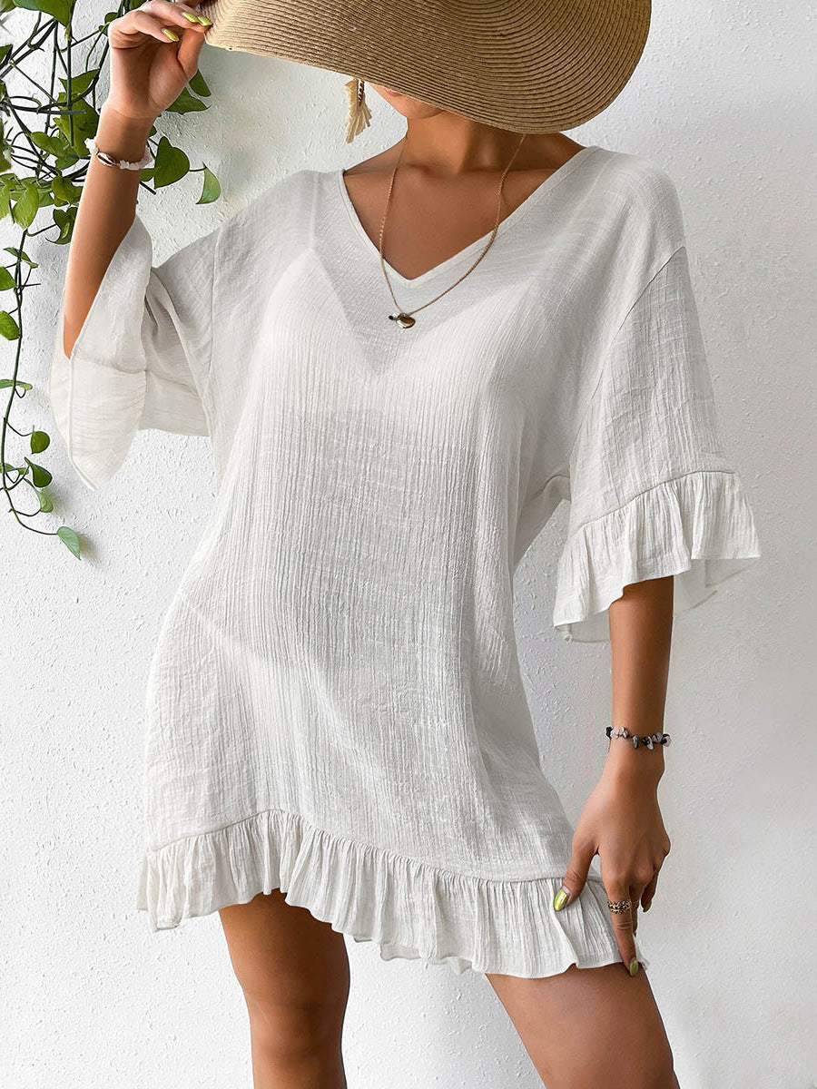 Robe de plage à dos en crochet pour femmes Chic und Stil