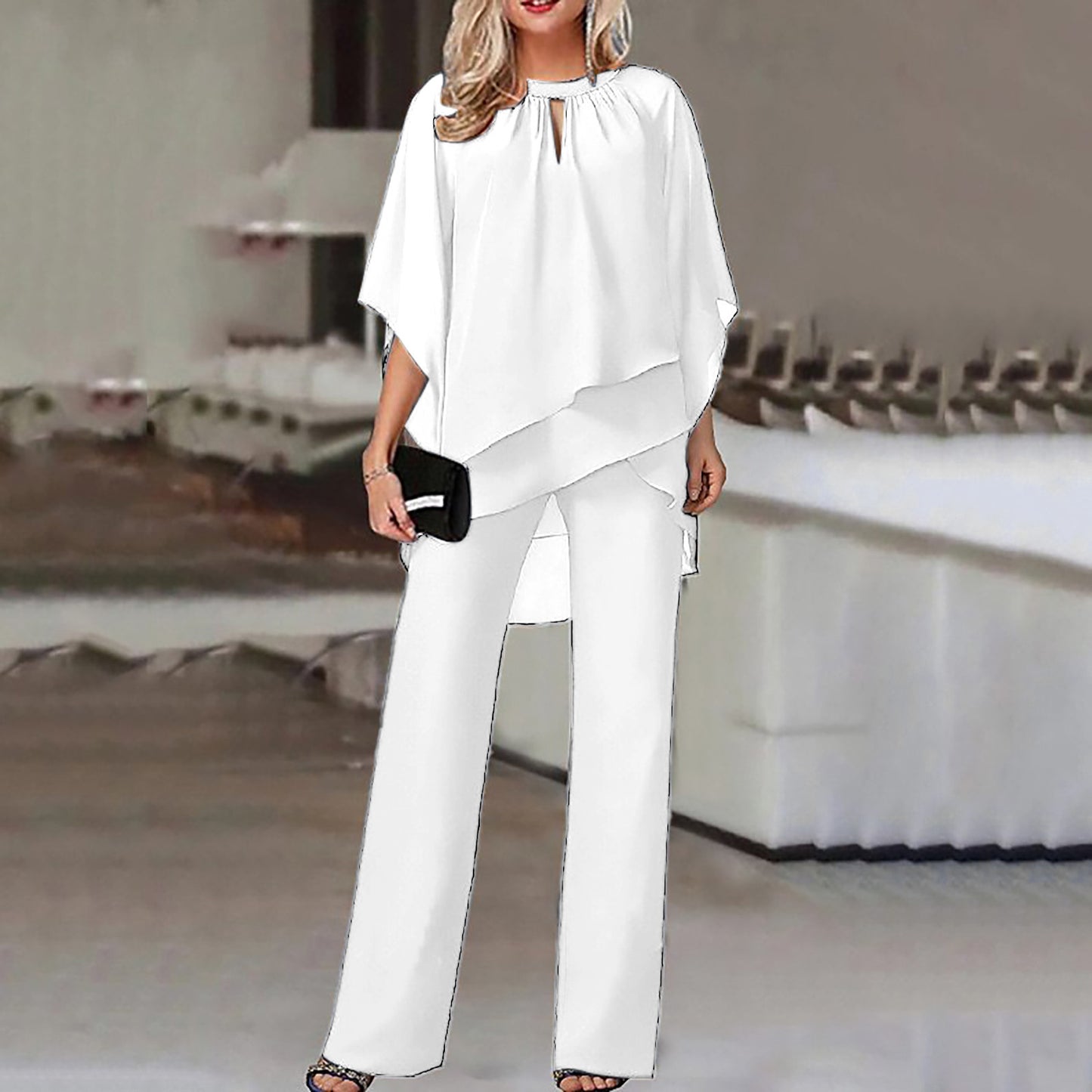 Dames Ensemble de Combinaison en Cape Élégant Chic und Stil