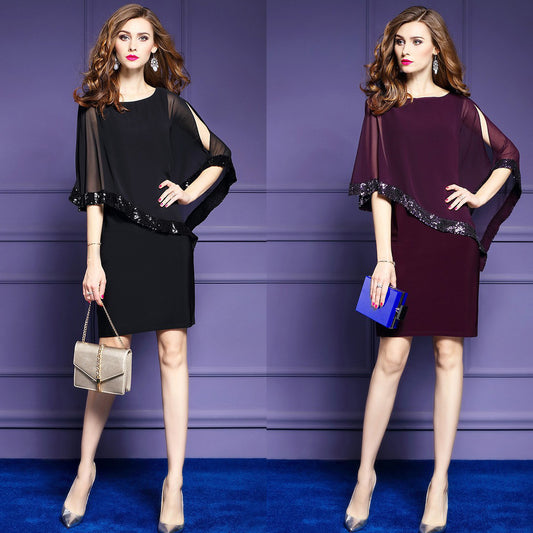 Robes Élégantes en Chiffon avec Superposition Chic und Stil