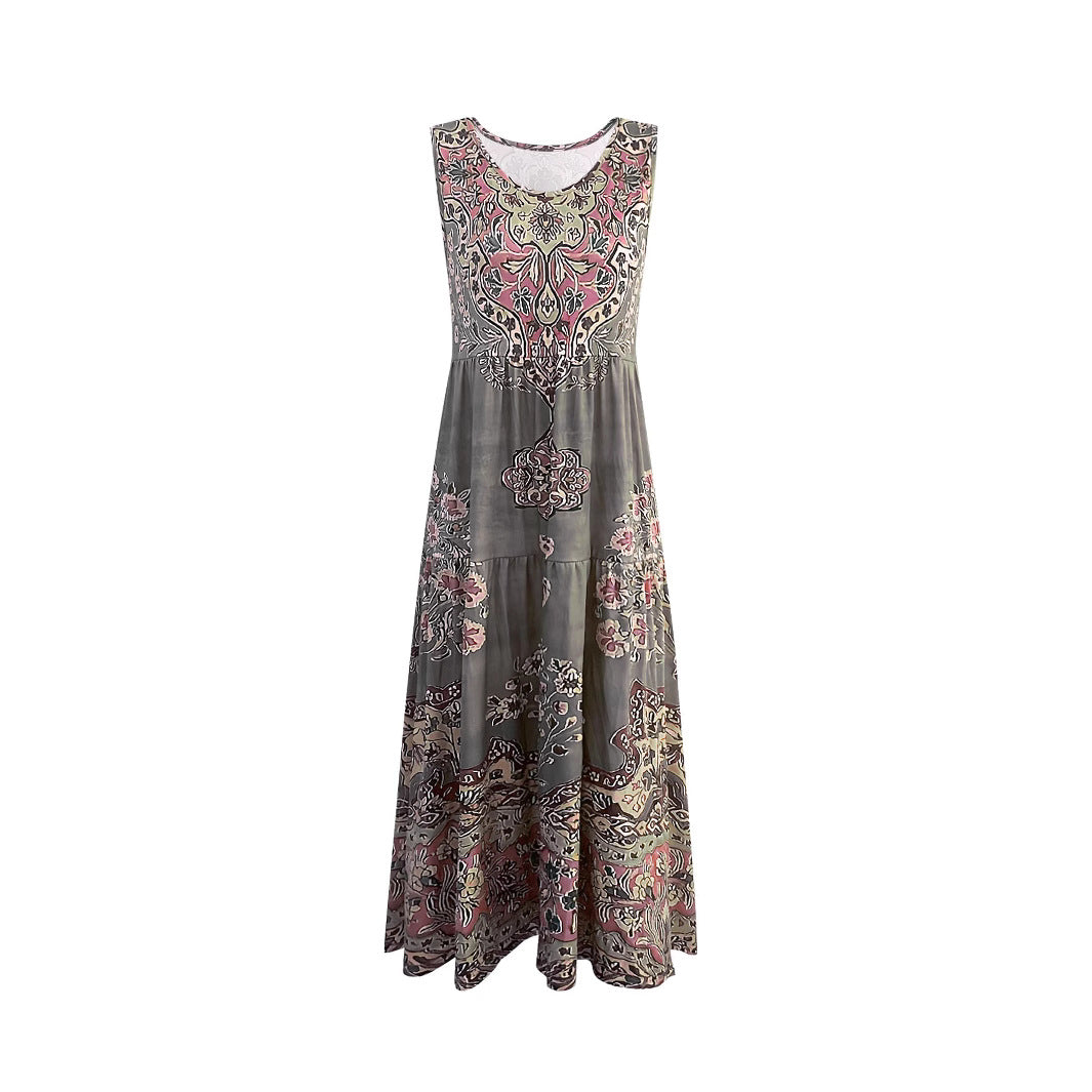 Robe maxi femme avec motif ethnique ludique et coupe fluide Chic und Stil