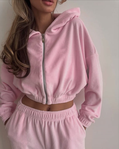 Combinaison en fleece pour femmes avec fermeture éclair et taille élastique Chic und Stil