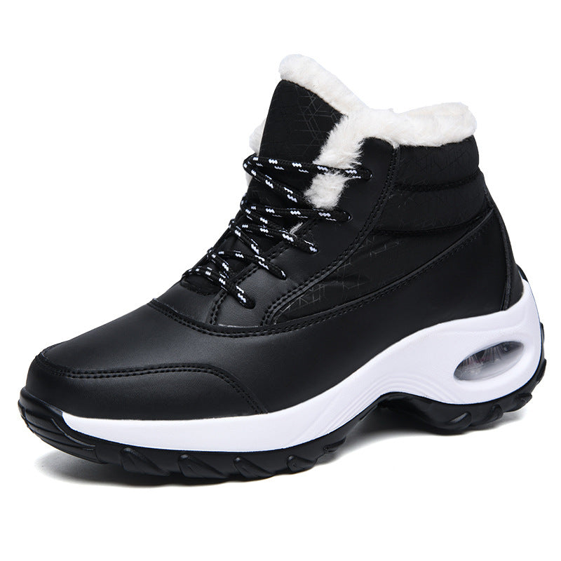 Bottes d'hiver pour femmes avec col en fausse fourrure à la mode et semelle antidérapante Chic und Stil