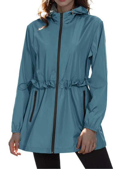 Ladies Light Transition Jacket with Adjustable Drawstring and Side Pockets Chic and Style