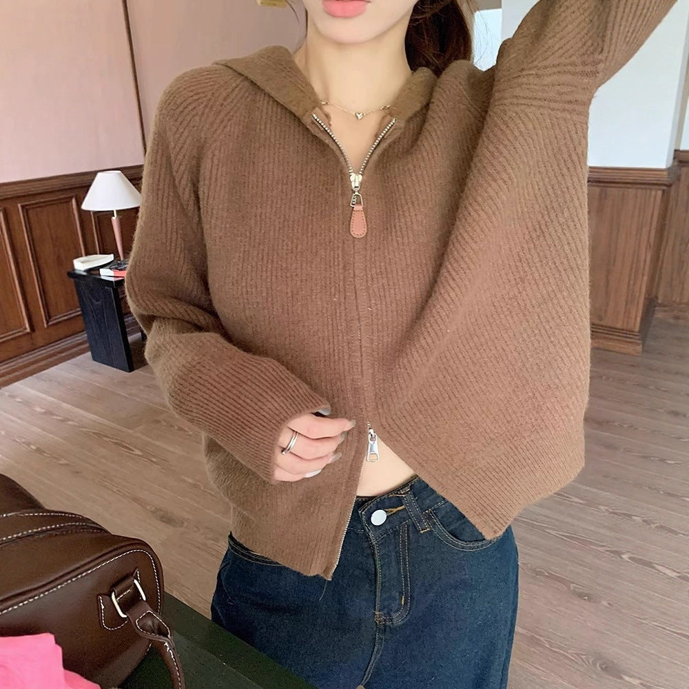 Dames hoodie à la mode avec fermeture éclair et design texturé Chic und Stil