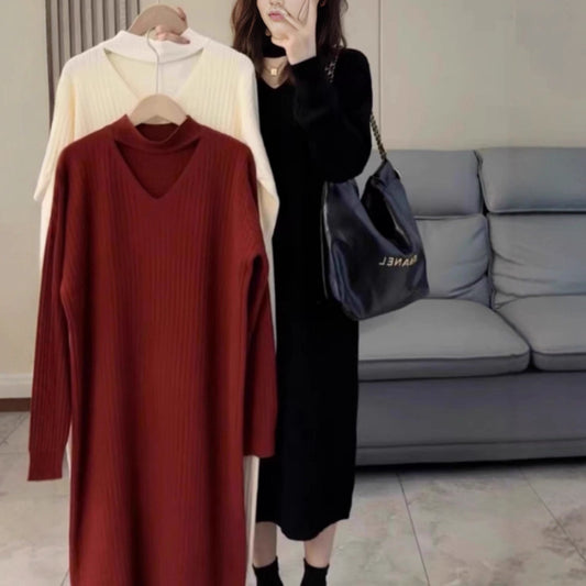 Robe en tricot pour femmes avec une élégante structure côtelée Chic und Stil