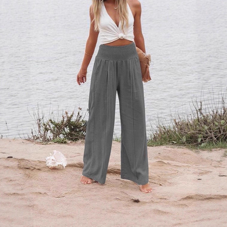 Dames élégant large pantalon Palazzo avec taille élastique Chic und Stil