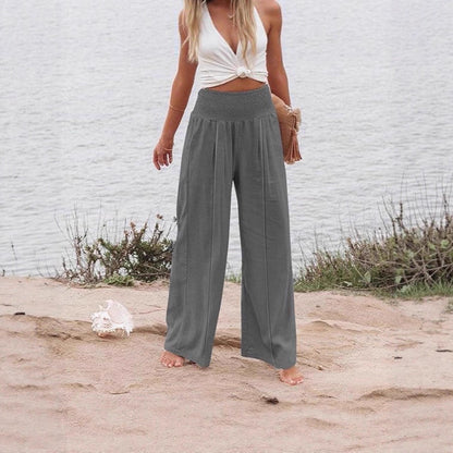 Dames élégant large pantalon Palazzo avec taille élastique Chic und Stil