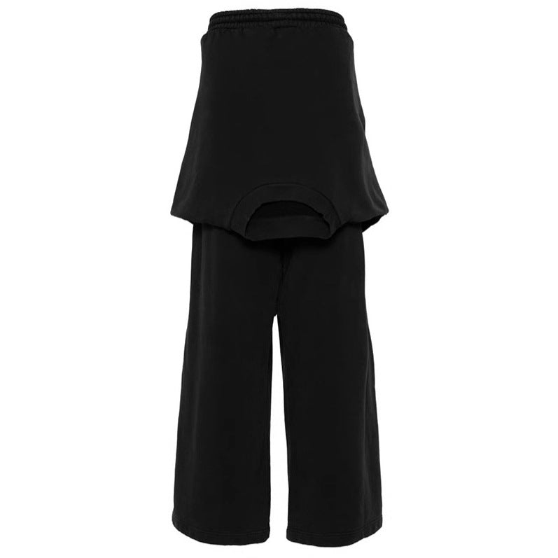 Women Oversized Leisure Pants with Side Inserts and Elastic Waist Chic and Style