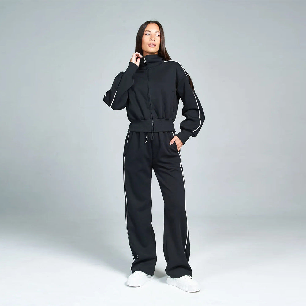 Dames Ensemble de sport lounge de haute qualité avec col montant Chic und Stil