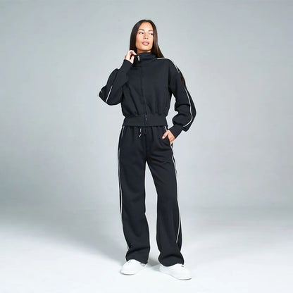 Dames Ensemble de sport lounge de haute qualité avec col montant Chic und Stil