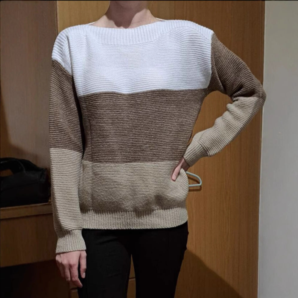Dames Pull en tricot confortable avec design en bloc de couleurs Chic und Stil
