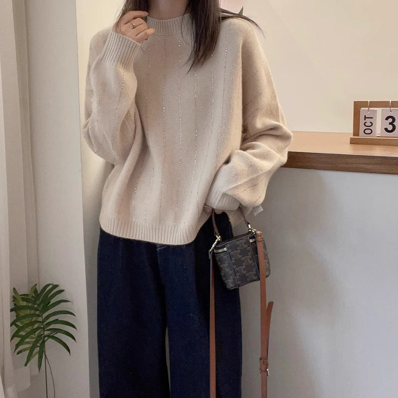 Pull-over tricot confortable pour dames avec des accents scintillants Chic und Stil