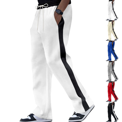Trendy sports pants for men with elastic waistband and contrasting side stripes Chic and Style