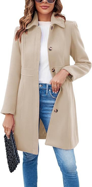 Classic wool coat for women with a trendy cut and functional details Chic and Style