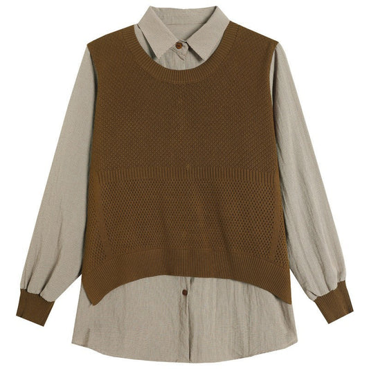 Pull en tricot pour femmes avec un look superposé unique et une texture fine Chic und Stil