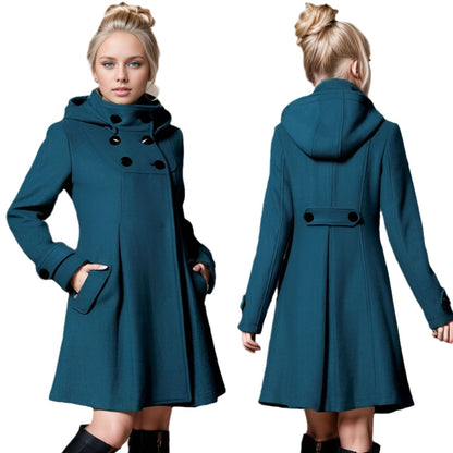 Elegant coat for women with high collar and functional pockets Chic and Style