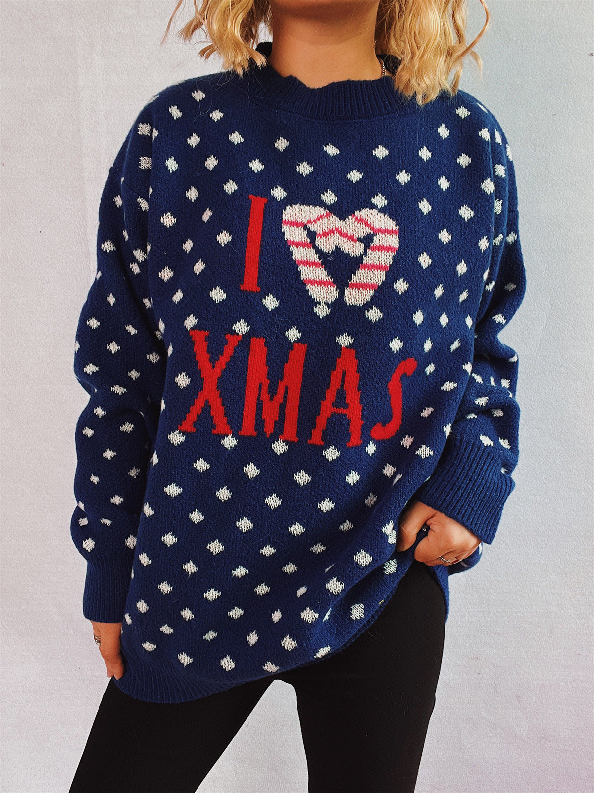 Pull en tricot pour femmes avec un design de Noël festif et une coupe décontractée Chic und Stil