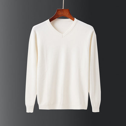 Pull homme élégant en laine fine à col en V Chic und Stil