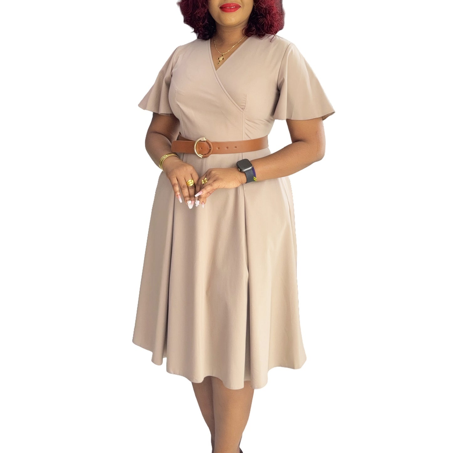 Robe portefeuille pour femmes avec une coupe flatteuse et une élégante ceinture à la taille Chic und Stil