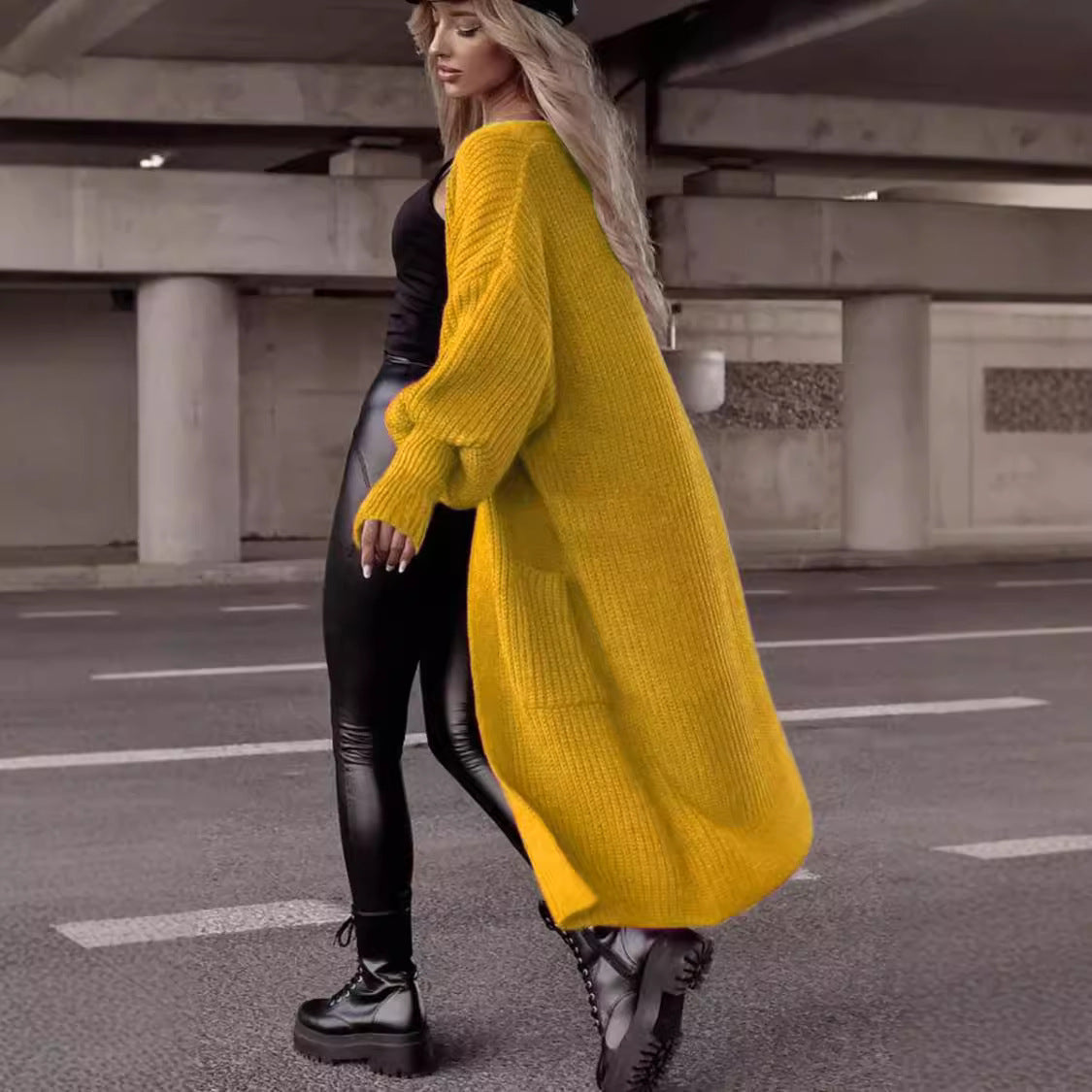 Cardigan à grosse maille pour femmes avec poches profondes et coupe oversize décontractée Chic und Stil