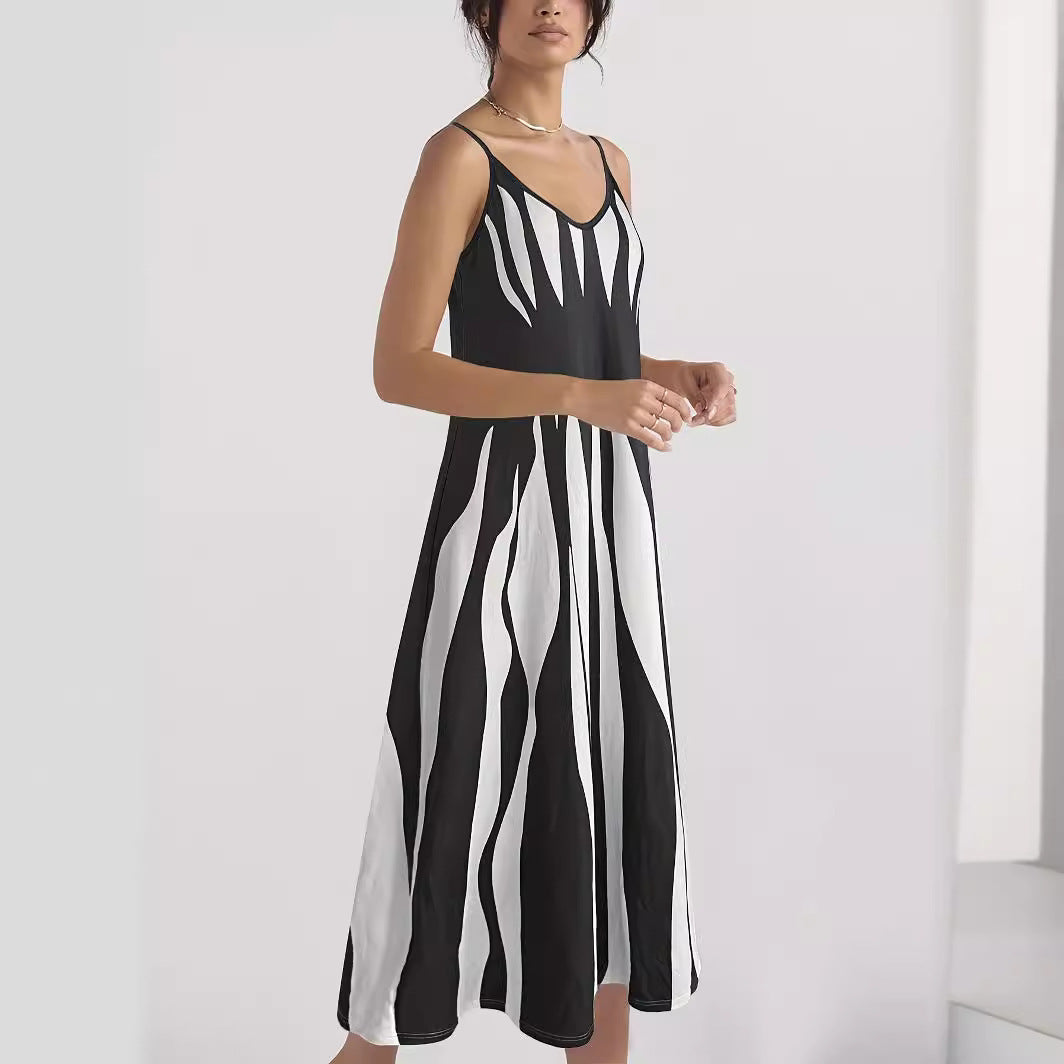 Dames Élégant Maxi-Robe Évasée Chic und Stil