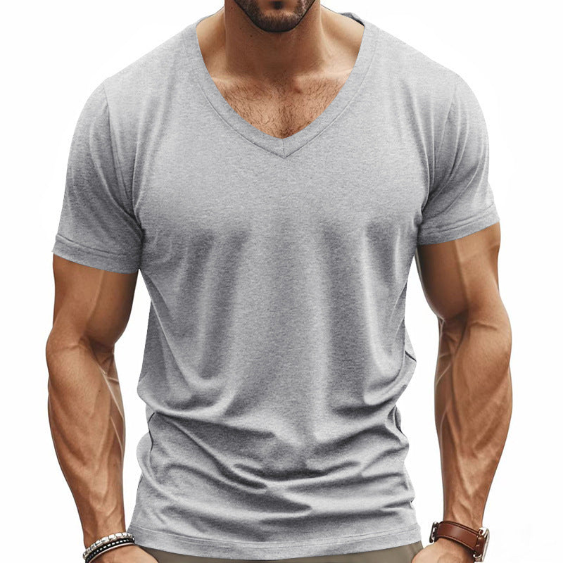 T-shirt fonctionnel pour hommes avec col V en matériau respirant Chic und Stil