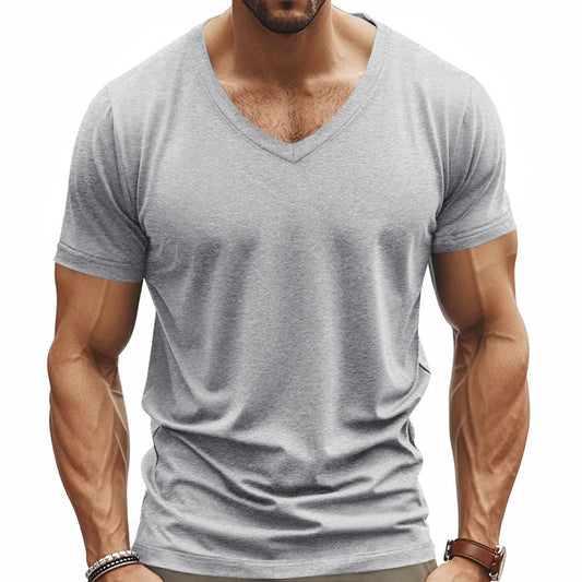 T-shirt fonctionnel pour hommes avec col V en matériau respirant Chic und Stil