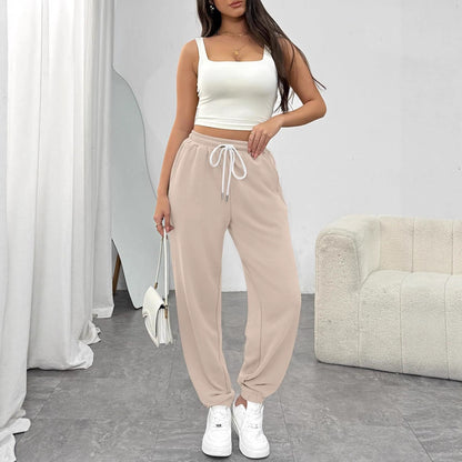 Comfortable sports pants for women with elastic waistband and drawstring Chic and Style