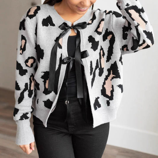 Dames joli cardigan avec détail de nœud Chic und Stil