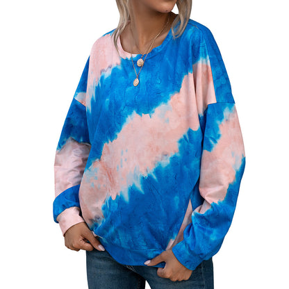 Chemise à manches longues tie-dye décontractée pour femmes Chic und Stil