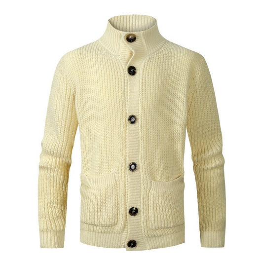Cardigan chic pour hommes avec col haut et détails de boutons Chic und Stil
